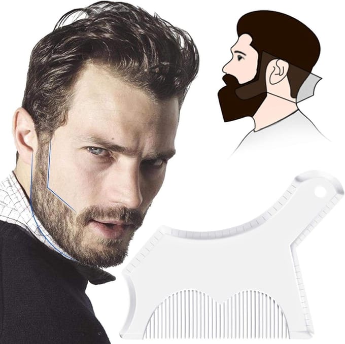 Baard Sjablonen Tool - Gezichts Haar - Baard Trimmen - 8-in-1 Multifunctioneel - 1 mm Precisie - Transparant