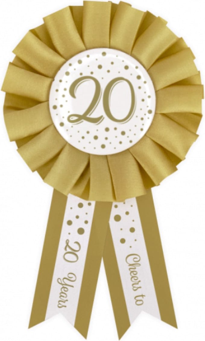 Party Rosettes gold/white - 20