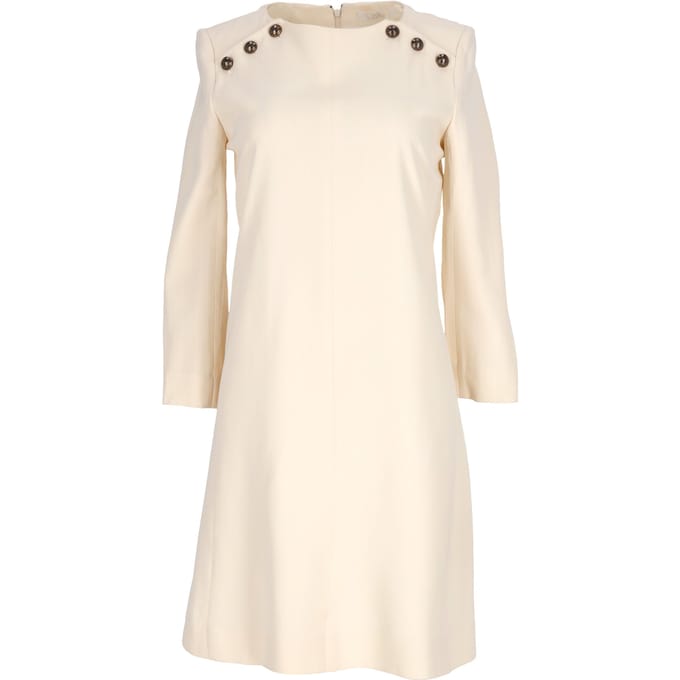 Chloé jurk met knoopdetails in beige acetaat