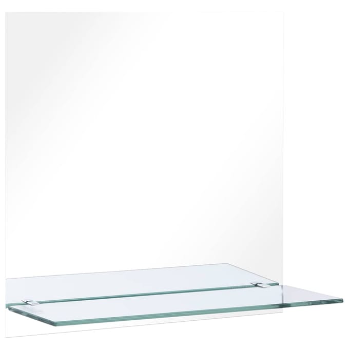 vidaXL - Wandspiegel - met - schap - 60x60 - cm - gehard - glas