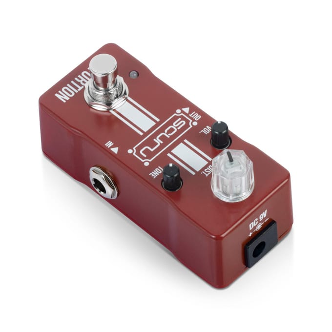 SCURU Gitaar Distortion Effectpedaal DIST/VOL/TONE High Gain Versterkers Dynamische Respons DC 9V 6.35mm wijnrode kleur