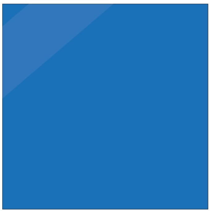 Blanco sticker glans blauw, vierkant, beschrijfbaar 300 x 300 mm