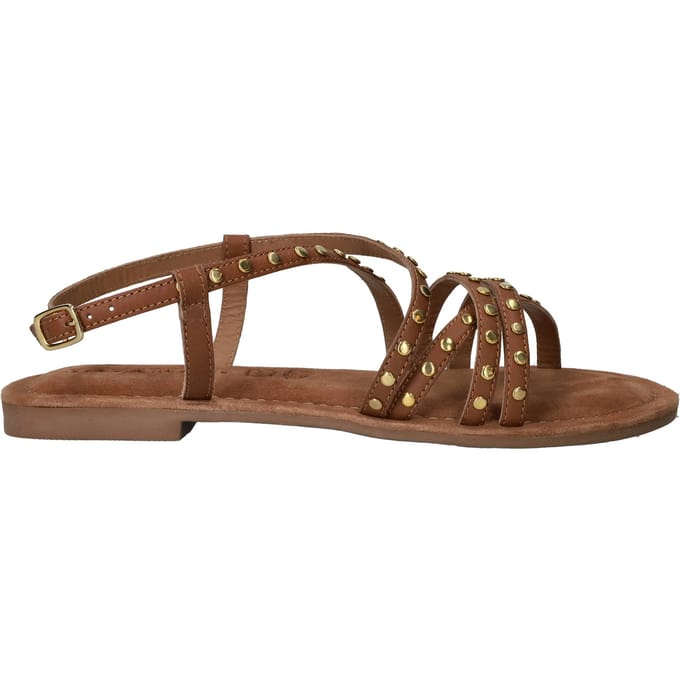 Lazamani Tova Studs Sandalen - Dames - Cognac - Maat:40
