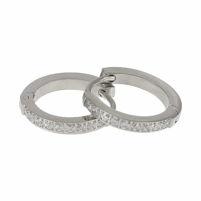 Kalli edelstalen Oorbel crystal 1869 Zilver 15mm