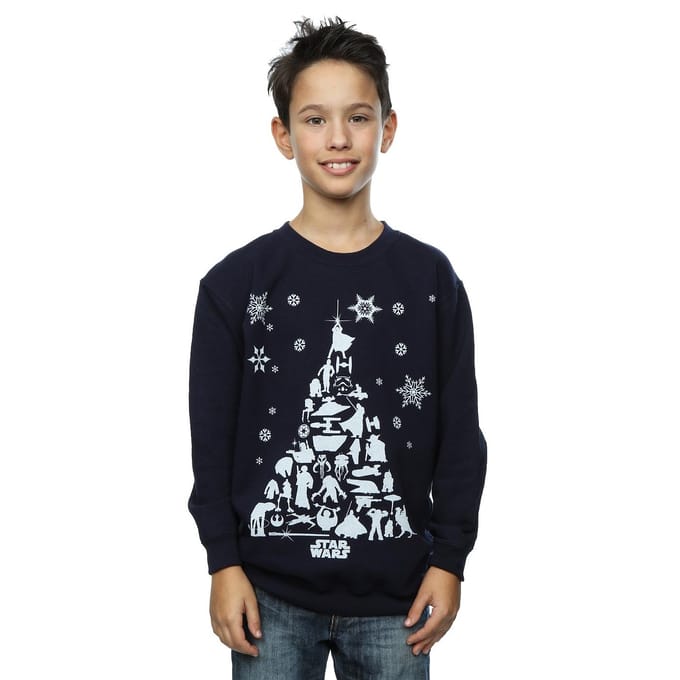 Star Wars Sweatshirt met kerstboom voor jongens (Marineblauw)