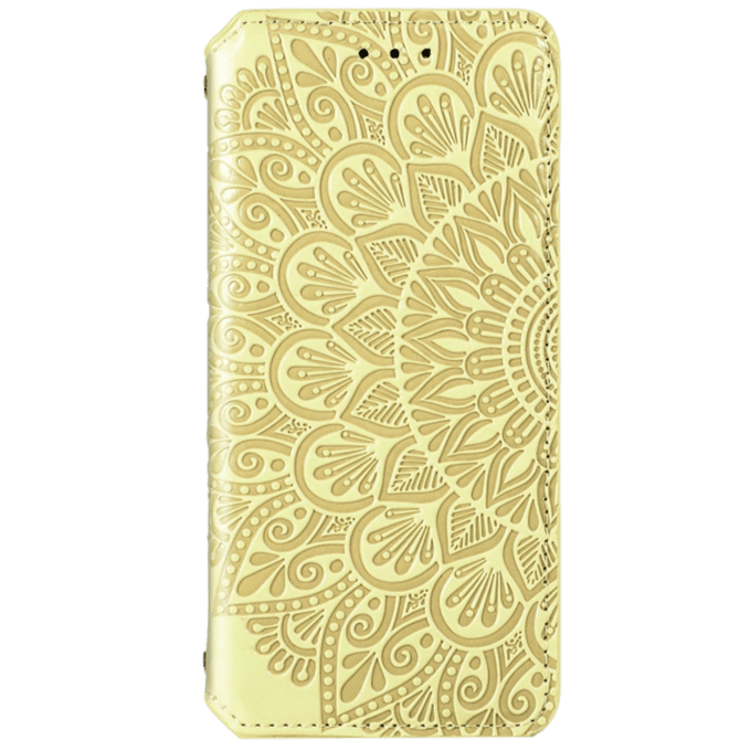 Mocaa Samsung Galaxy S21 Magnetic Mandala Wallet Geel