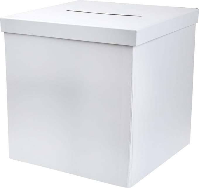 Santex Enveloppendoos basic - Bruiloft - wit - karton - 20 x 20 cm - box voor cadeau enveloppen