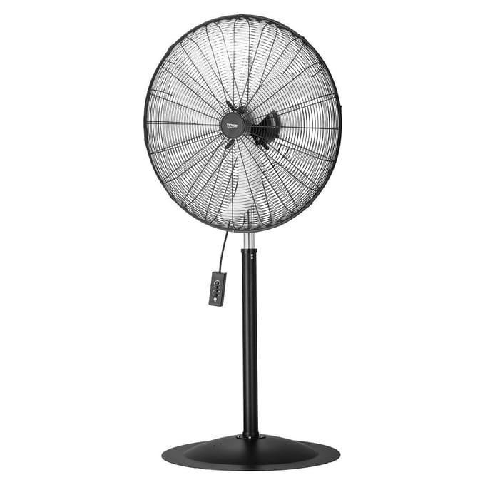 30  Industriële Statiefventilator 3-Snelheden Oscillerende Ventilator Hoogte Verstelbaar
