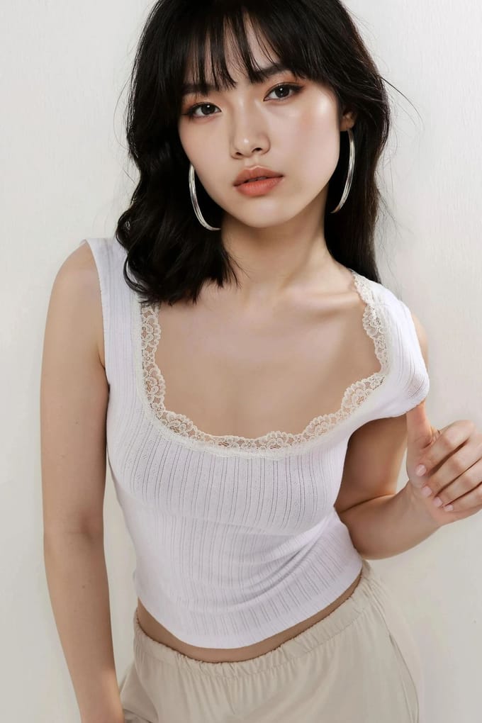 Kant Detail U Hals Tanktop