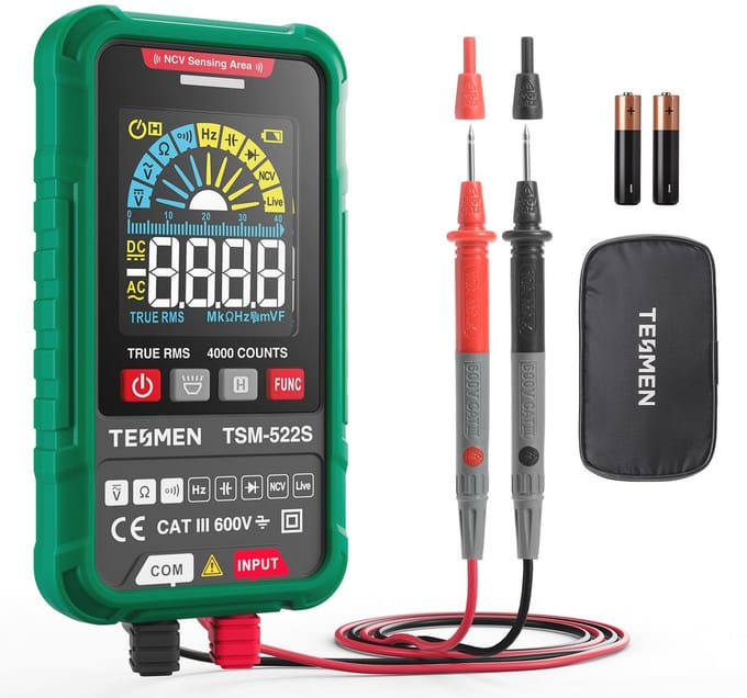 Digitale Multimeter TRMS 4000 tellingen - Multifunctionele Elektrische Tester voor AC/DC Spanning, Weerstand, Diode, Capaciteit en Continuïteit