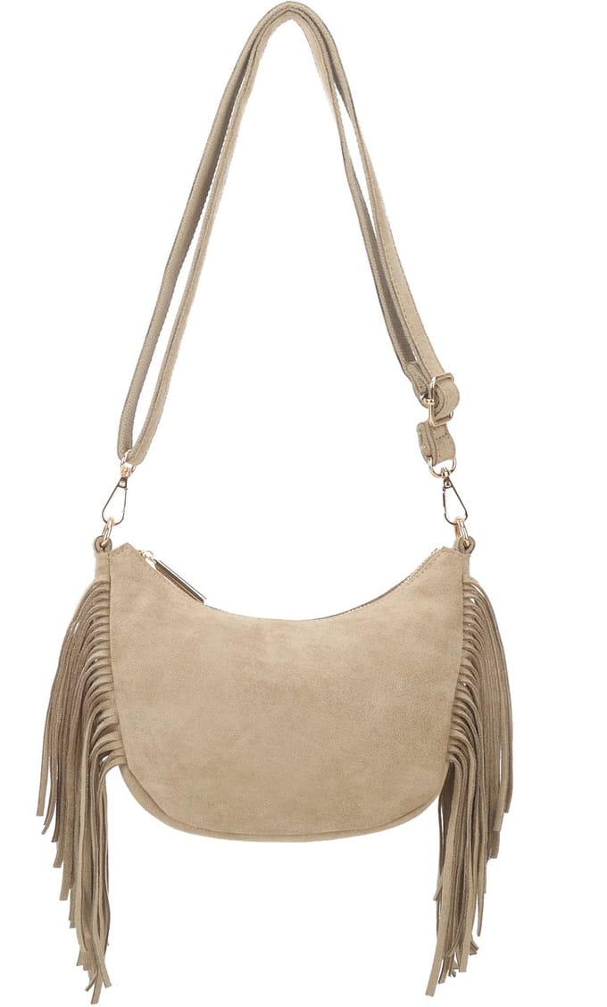 Giuliano kunstlederen suede schoudertas Adina - Dames - Beige