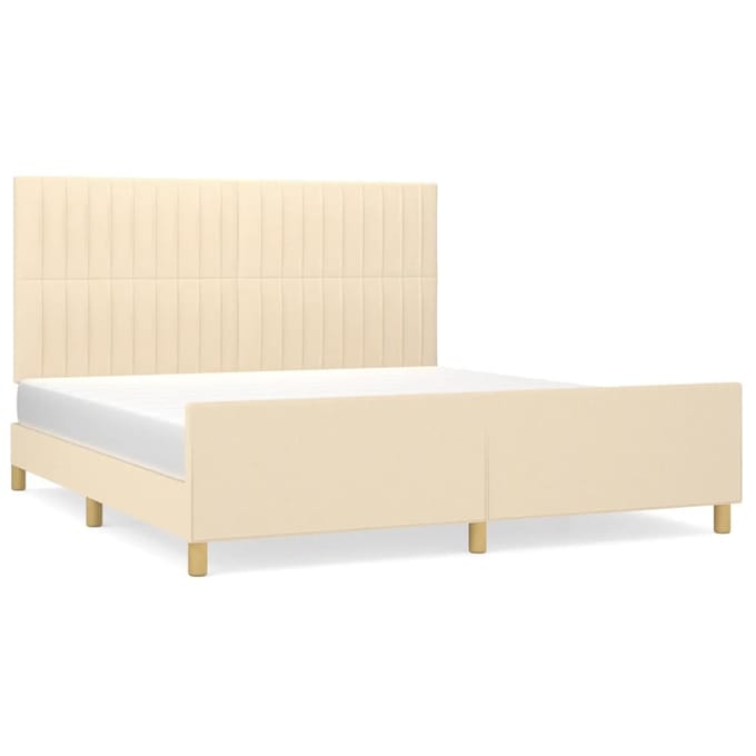 vidaXL - Bedframe - zonder - matras - stof - crèmekleurig - 160x200 - cm