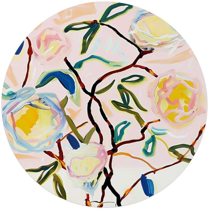 Glasschilderij Abstracte Bloesem - Ø 70 - Glas - REINDERS