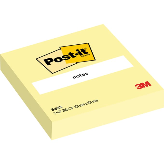 Memoblok 3M Post-it 563 101x101mm geel 200 vel