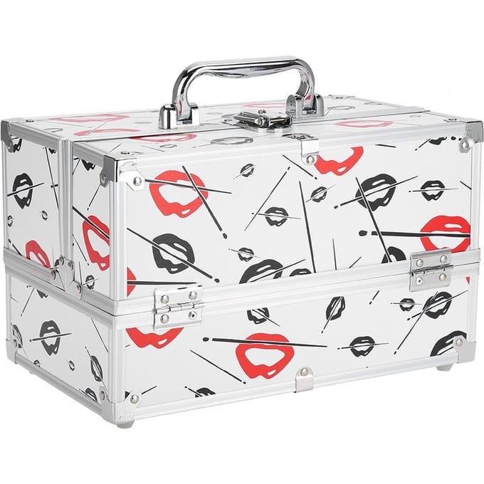 Professionele Cosmetische Opbergdoos Draagbare Opbergruimte Sieradendoos Make-up Organizer Doos(M) white