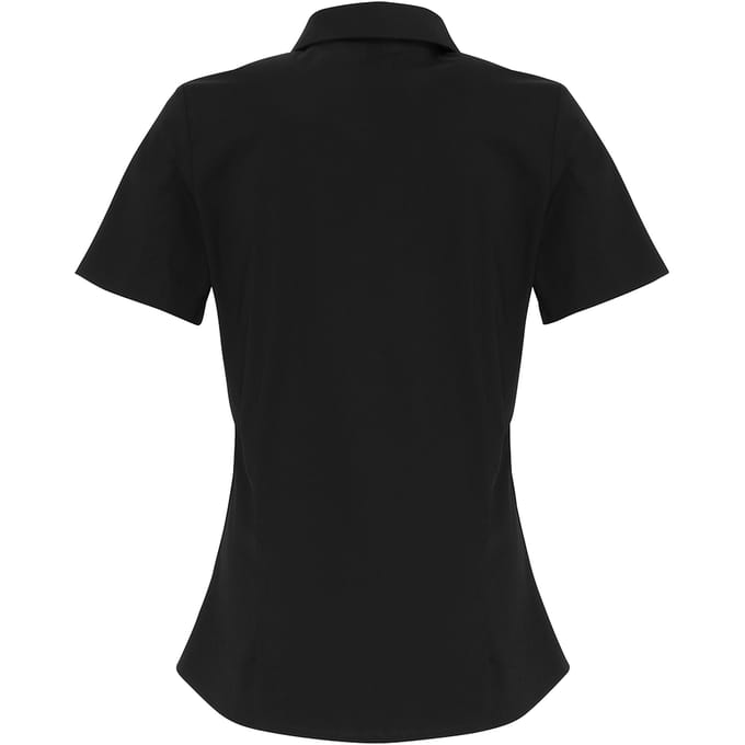 Premier Dames/dames Stretch Fit Poplin Korte Mouw Blouse (Zwart)