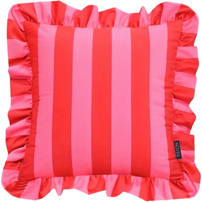 Sierkussen Ruffles Stripe Rood/Roze | 45x45 cm | Katoen/Polyester