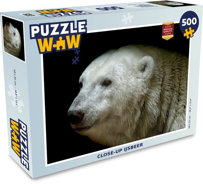 Puzzel Close-up ijsbeer - Legpuzzel - Puzzel 500 stukjes