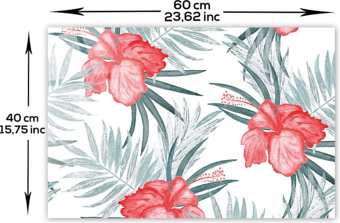 Exotisch Patroon Tempered Glazen Spatbescherming Voor Achter de Kookplaat 40cm x 60cm