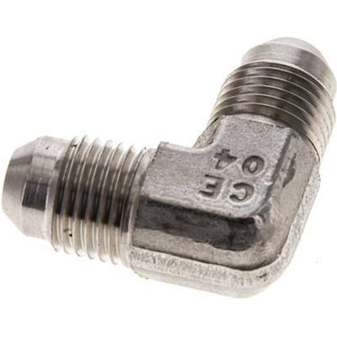 90Graden JIC Hoekfitting UNF 1/2''-20 Mannelijk RVS 450Bar (6322.5Psi)
