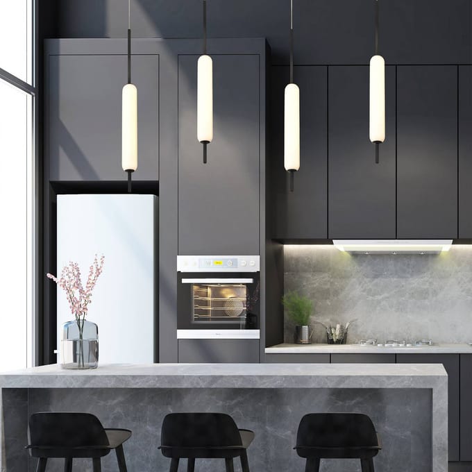 Quintiesse LED hanglamp CUMBERLAND, zwart, Ø 13 cm, metaal/glas