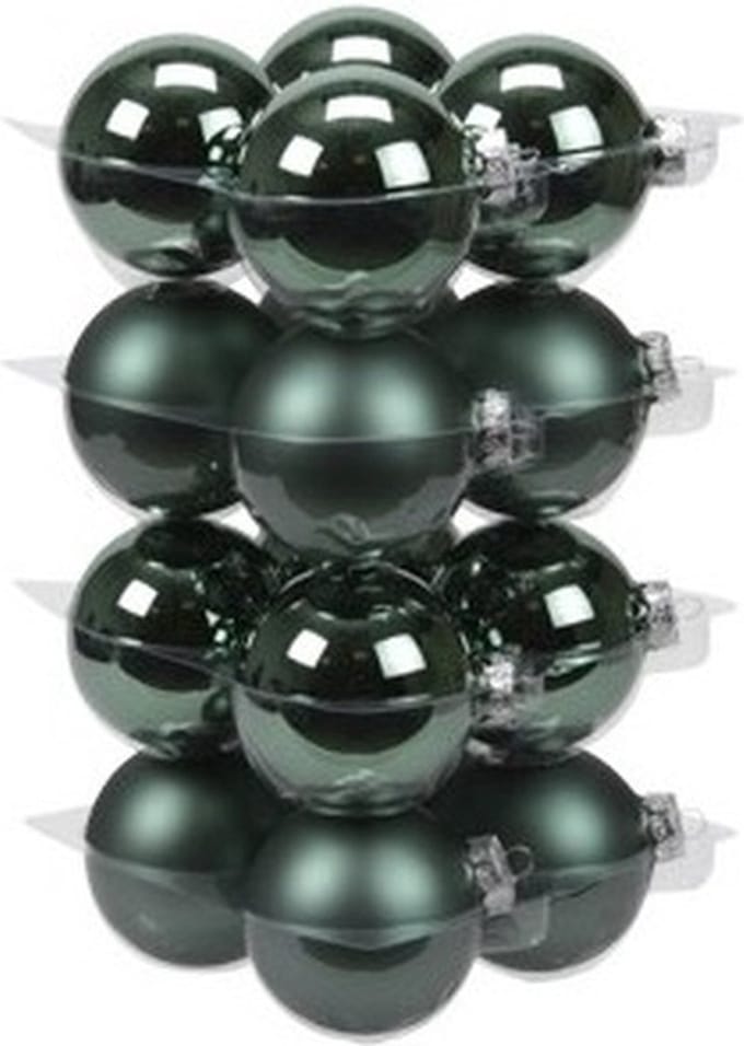 Othmar decorations Kerstballen - 16x - emerald groen - glas - 8 cm