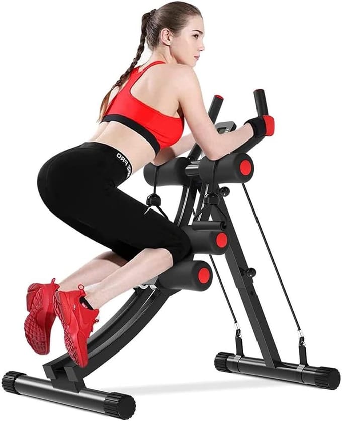 Buikspier Trainer - Core Machine - Thuis Sporten - Verstelbare Hoogtes - Opvouwbaar Ontwerp - Rood