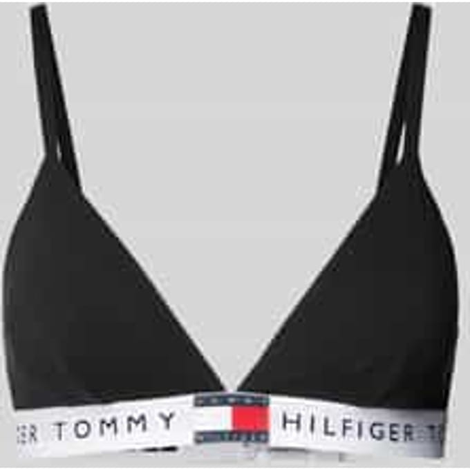 Triangelbeha met elastische band met label, model 'TH HERITAGE'