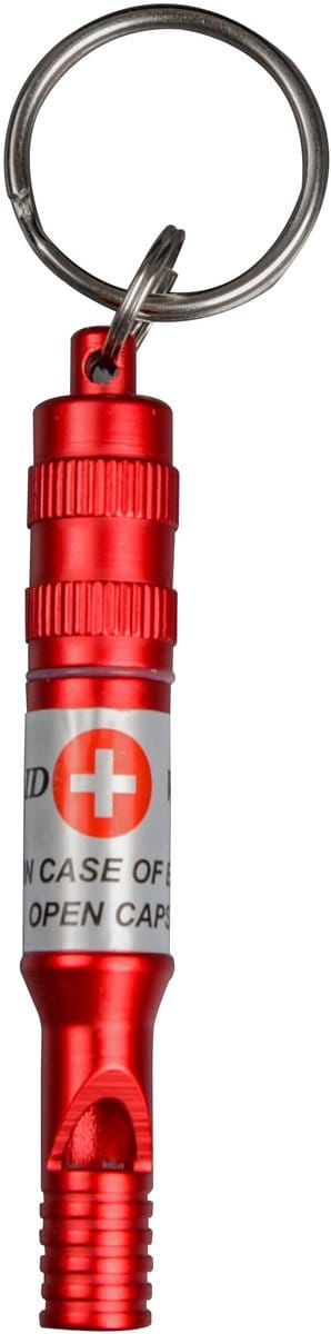 Munkees noodfluitje met waterdichte capsule - Rood