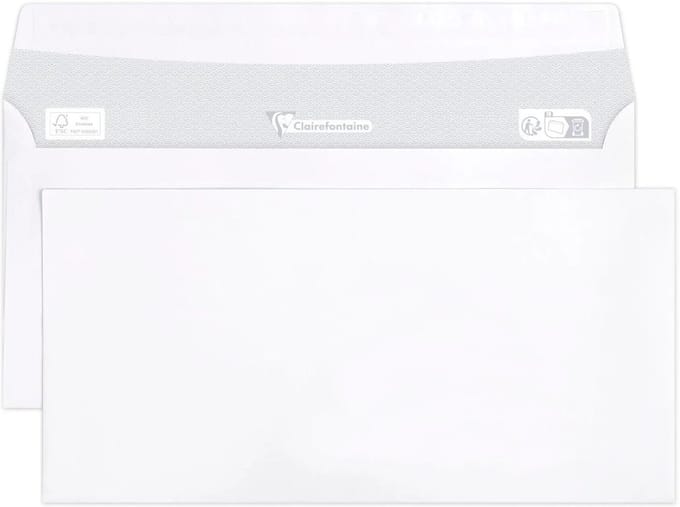 Clairalfa enveloppen DL 110x220 mm wit 80g 500 stuks