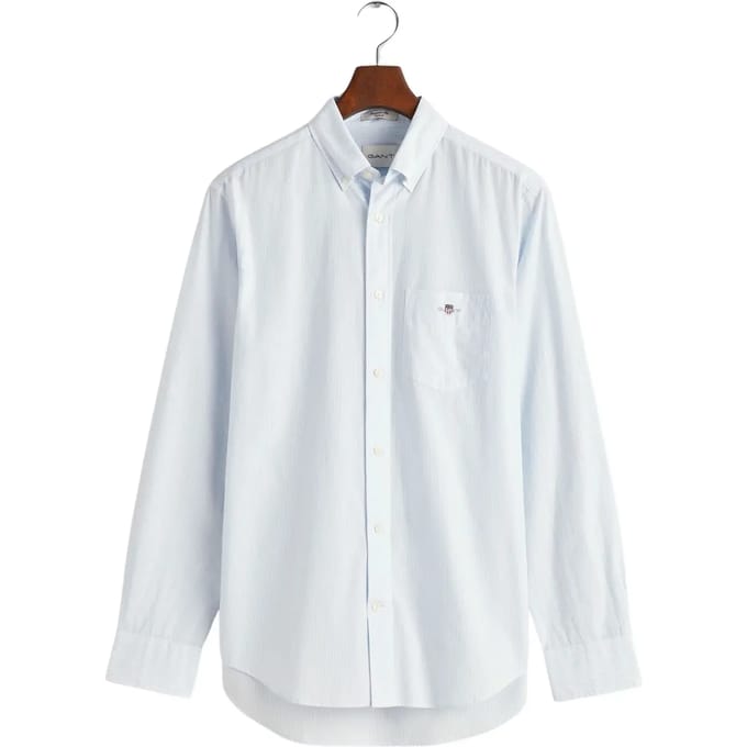 Gant Overhemd Poplin Banker Stripe Button Down Licht Blauw / male