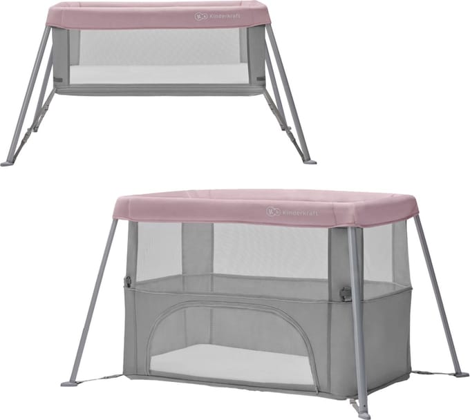 Kinderkraft MOVI - Reisbedje - ingeklapt - box - kinderbed - Roze