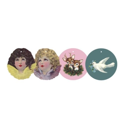 Rice kerst cadeaulabels, set van 8