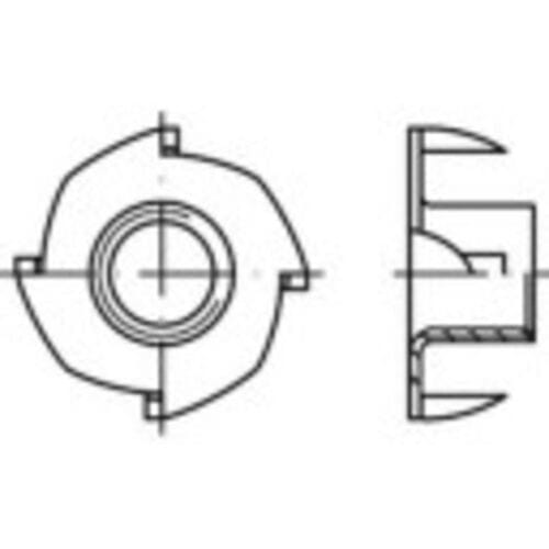 TOOLCRAFT 159329 Inslagmoeren M8 Staal Galvanisch verzinkt 100 stuk(s)