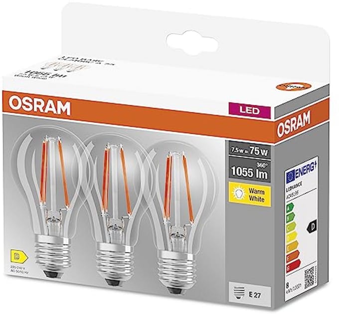 LED Lamp E27 Warm Wit 2700K 7.50W Dimbaar Vervanging voor 75W Gloeilamp Set van 3