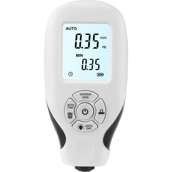 Verfdiktetester Autocoating Filmdiktemeter 0 ~ 2000um Digitale coatingmeter met LCD wit