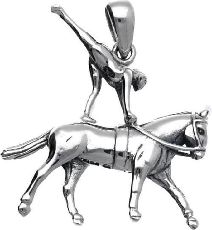 Zilveren Paard voltige kettinghanger