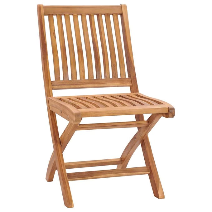 vidaXL - Inklapbare - stoelen - 2 - st - met - crèmekleurige - kussens