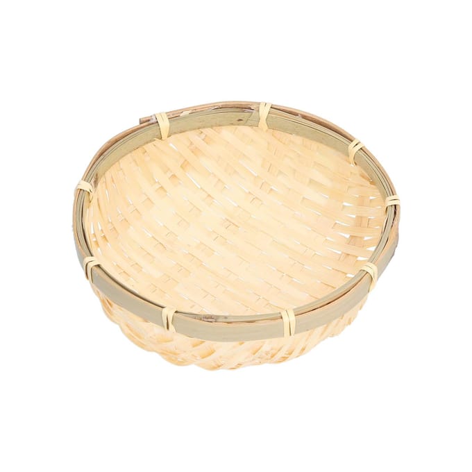 Fruitmand Handgeweven Bamboe Mini Multifunctioneel Stevig Serveermand Dienblad voor Woonkamer beige