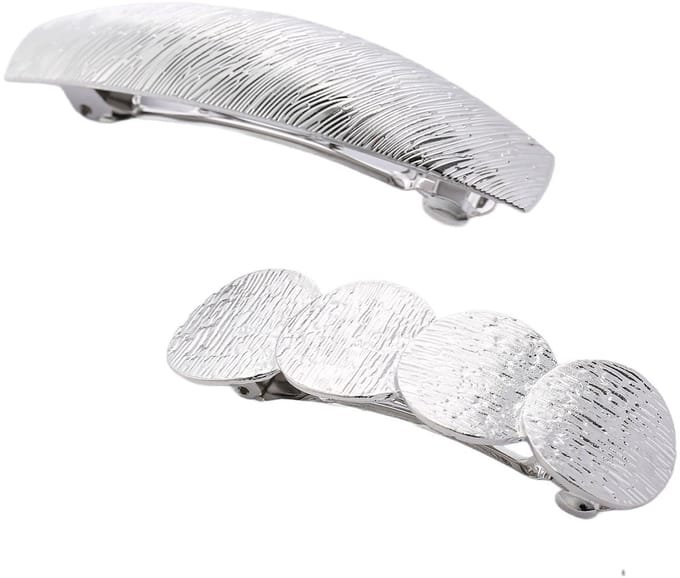 Emilie collection - haarspeld - zilverkleurig - 2 stuks -