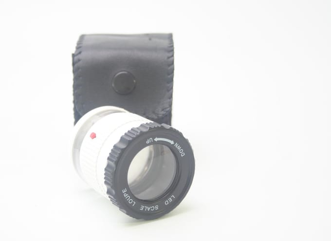 Juweliers of drukkers loep wit met led en UV licht 30X vergroten