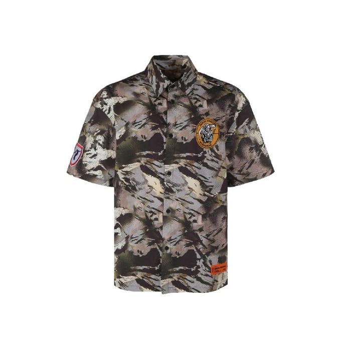 Heron Preston Bicolor Katoenen Patroon Shirt