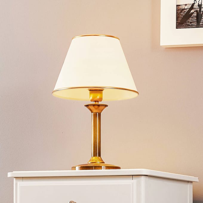Klassieke Tafellamp Goud Gepatineerd - 44cm Hoog