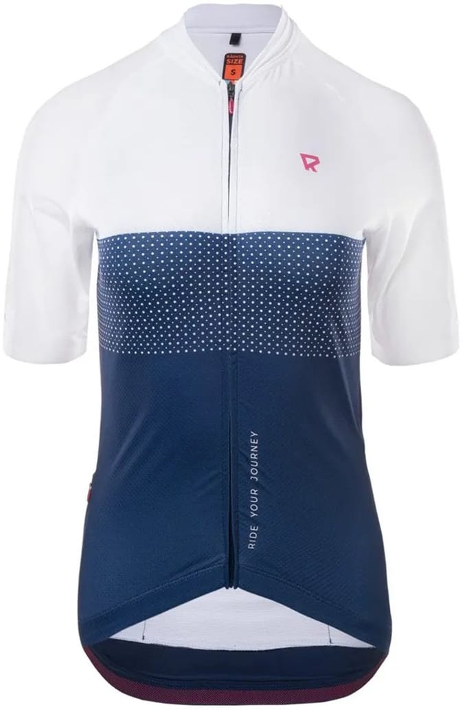 Radvik Echo Lds Korte Mouw Wielertrui Wit,Blauw L Vrouw