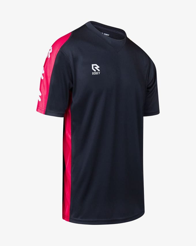 Robey Performance Shirt Korte Mouw Kinderen - Zwart / Rood | Maat: 128