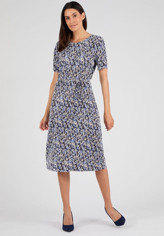 Damart - Stippenjurk met vaste plooi - Dames - Blauw - S