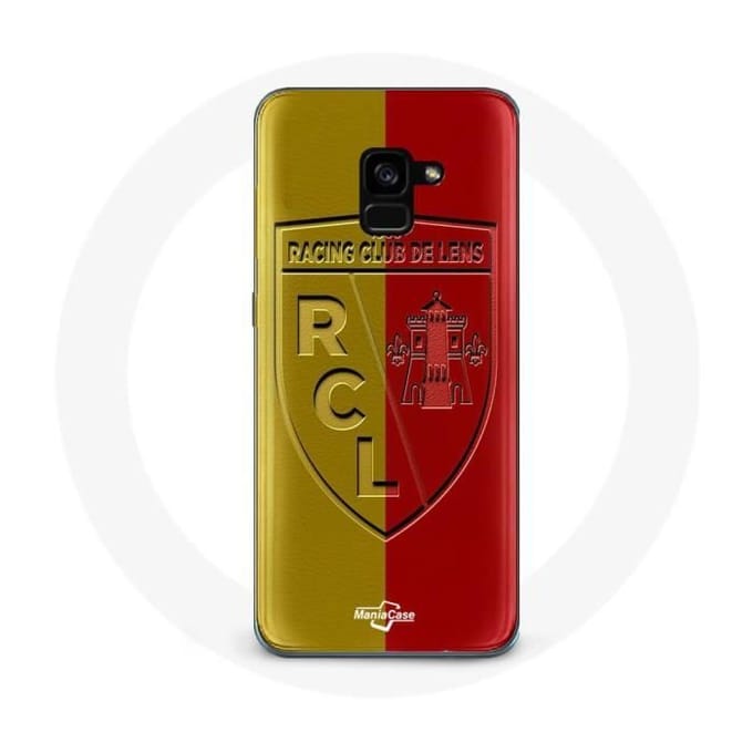 Samsung Galaxy A5 2018 hoesje rcl lens Logo gele en rode achtergrond