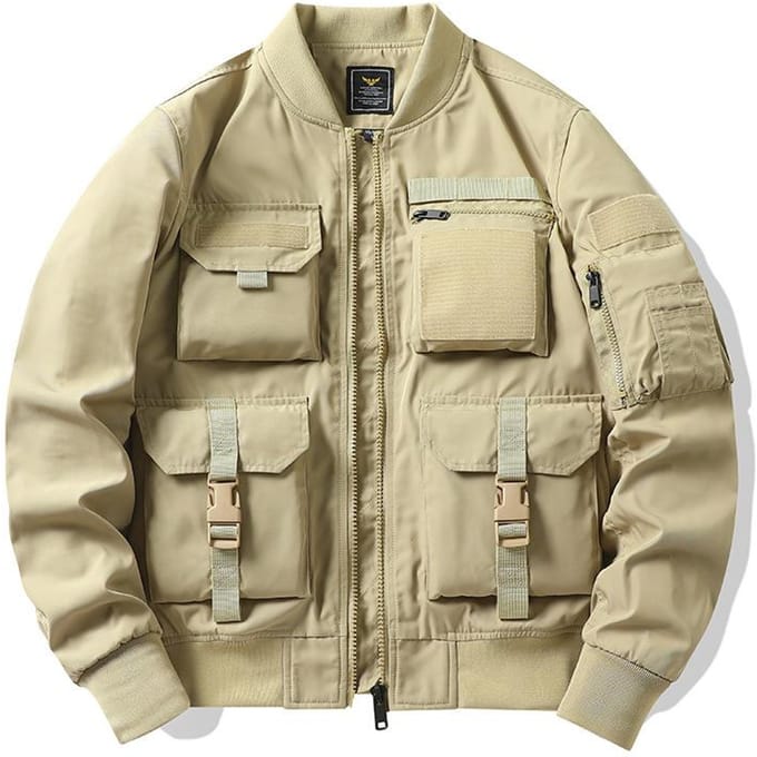 Bomberjack Heren Baseballuniform Multi-zak Werkjas Functionele Jas Drievoudig Bewezen Aanvalstop 4XL