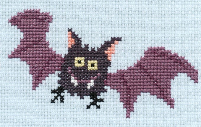 Bothy Threads kids borduurpakket spooky - vleermuis SKIP5 telpatroon