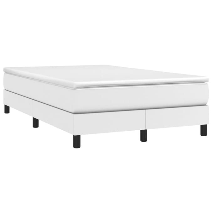 vidaXL - Boxspring - bed - kunstleer - wit - 120x200 - cm